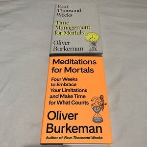 Books by Oliver Burkeman Bundle Lot Time Management and Meditations for Mortals